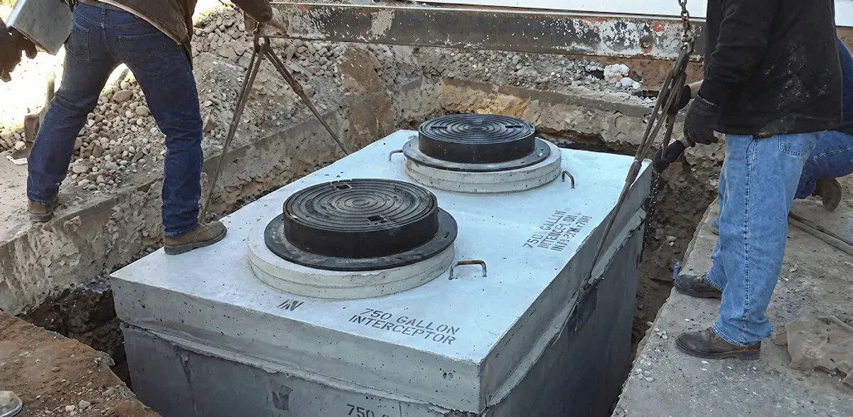 Grease trap installation for a commercial property drainage system in Hollywood, FL