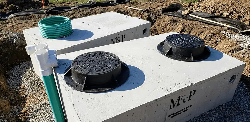 Grease trap installation unit set in place for drainage protection in Hollywood, FL